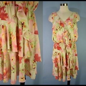 Sleeveless floral print dress